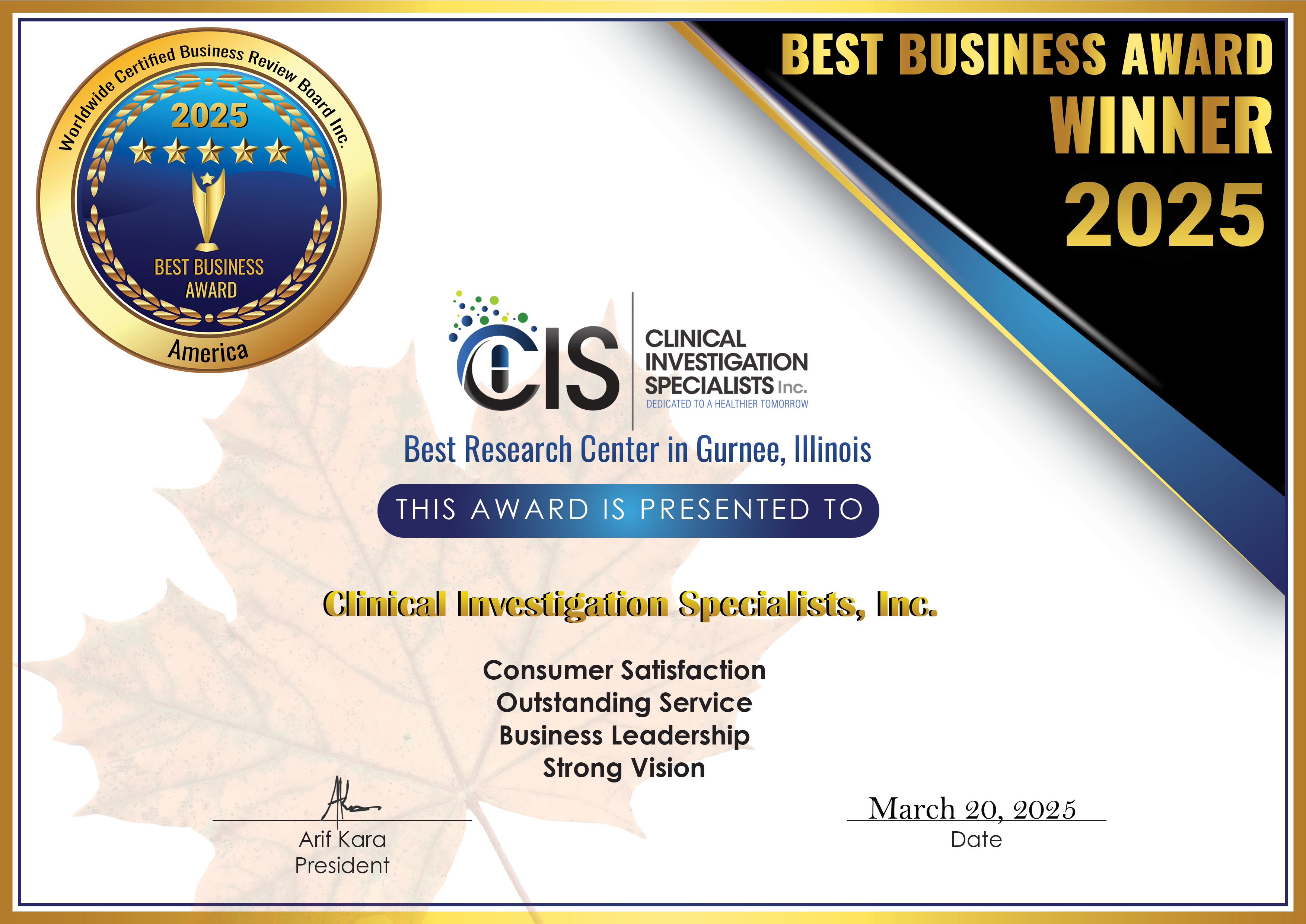 WCBRB Business Award