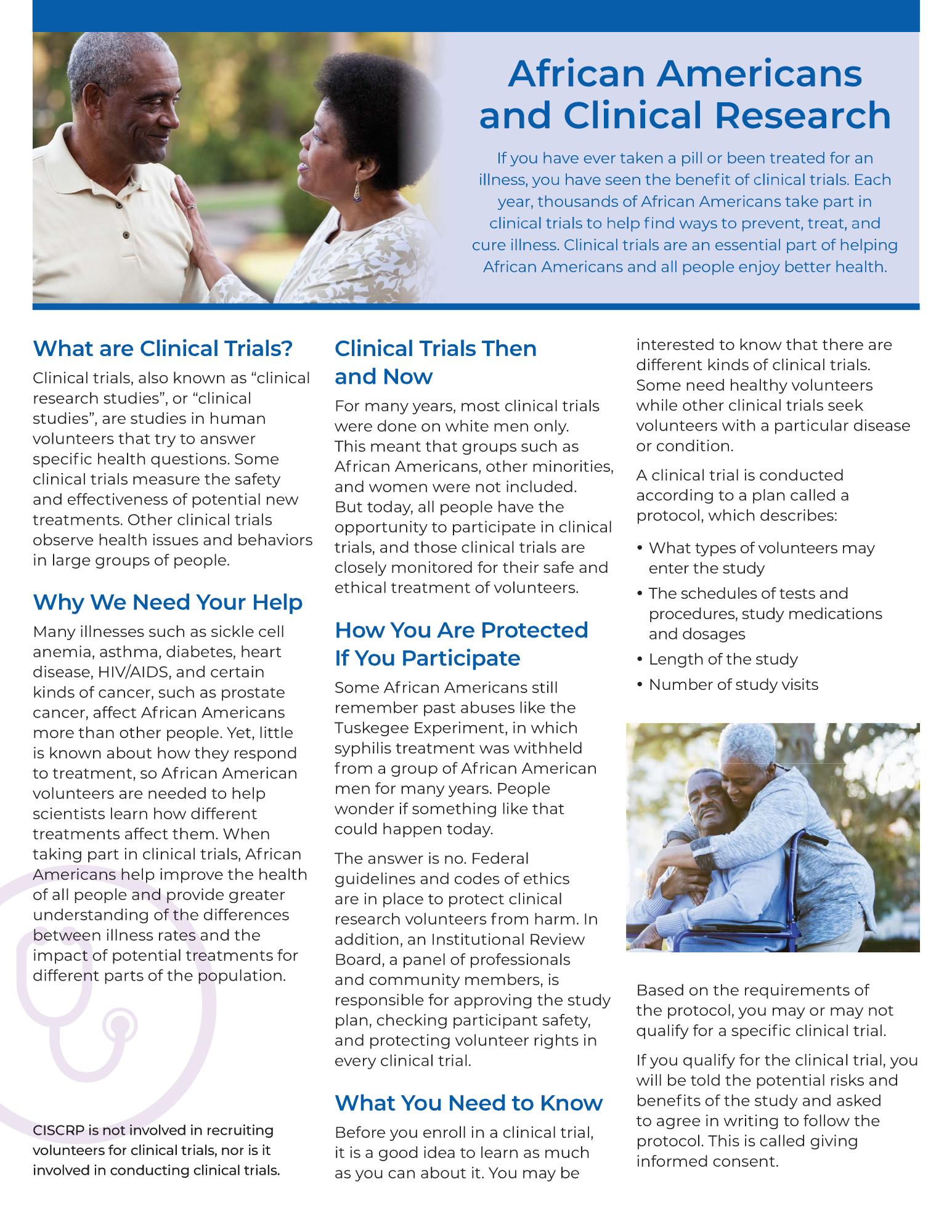 African Americans in Clinical Research graphic, page 1